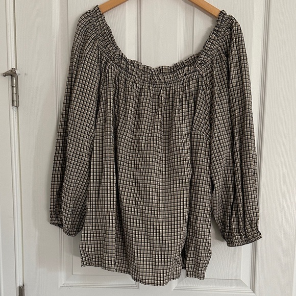 St. John's Bay Black and White Checkered Blouse NWT - Picture 1 of 10